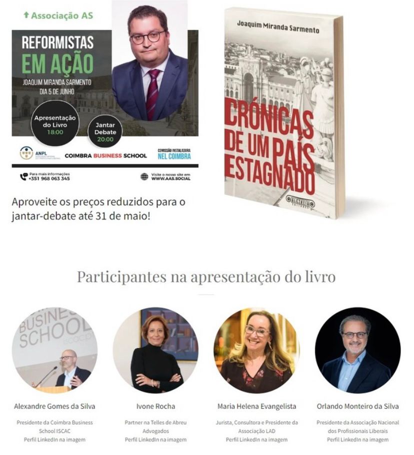 Sessão de comentários ao livro “Crónicas de um País Estagnado"